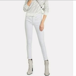 Veronica Beard mid- rise Brooke skinny jeans in white